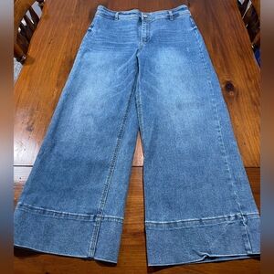 OAT New York Womens Classic Casual Baggy Wide Leg Blue Denim Jeans Size 10 30